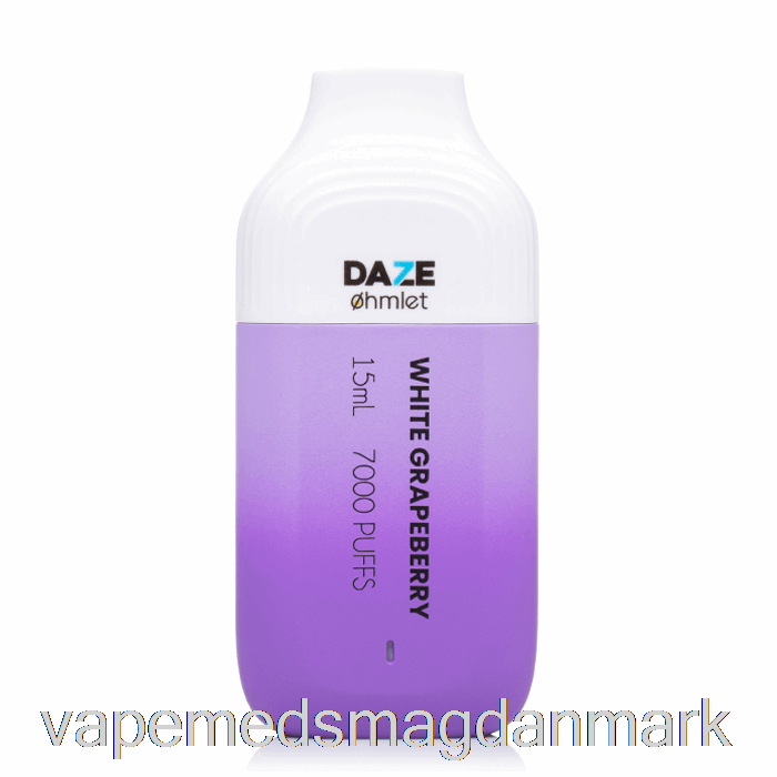 Vape Juice 7 Daze Ohmlet 7000 0% Nul Nikotin Engangs Hvid Grapebær